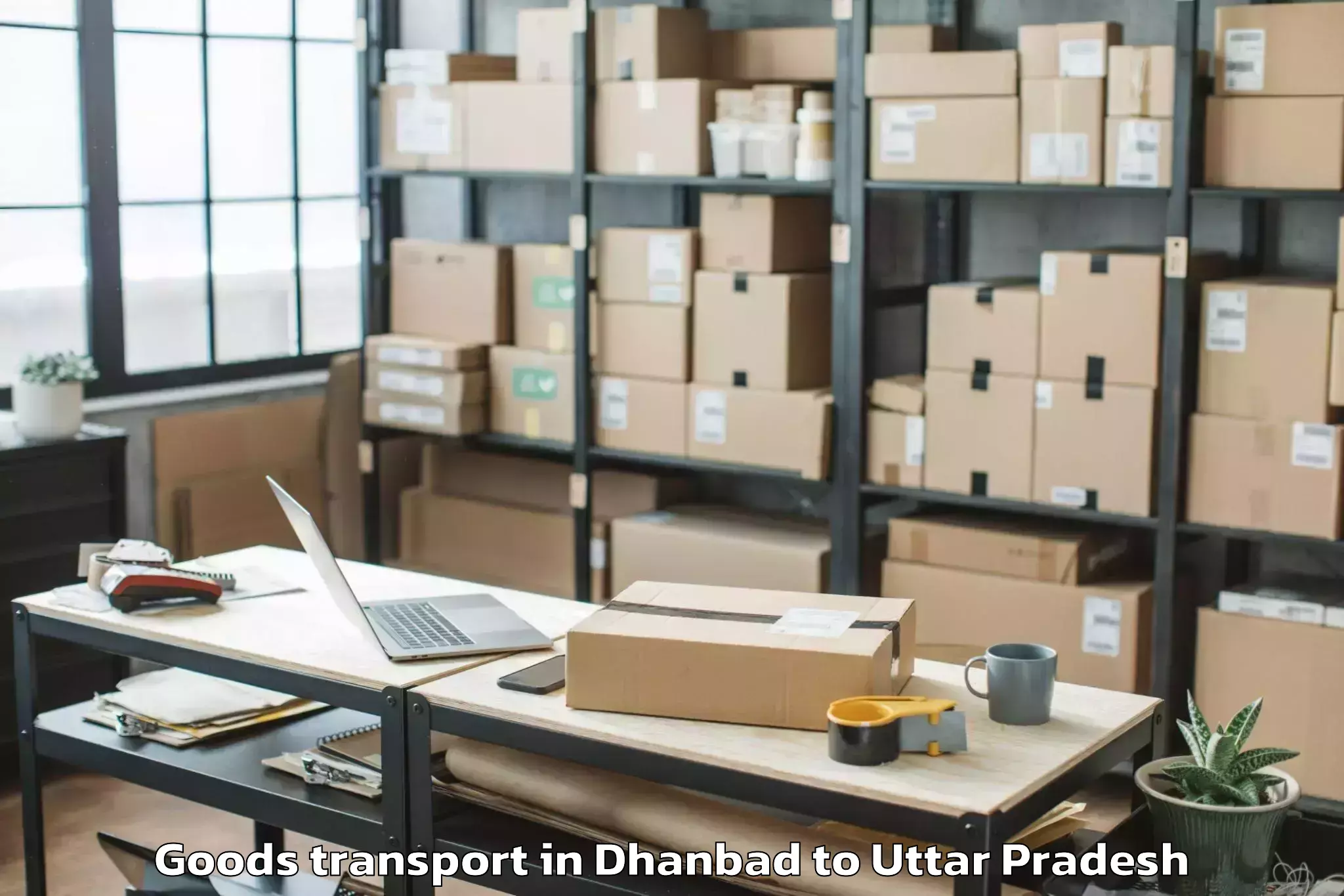 Get Dhanbad to Mehnagar Goods Transport